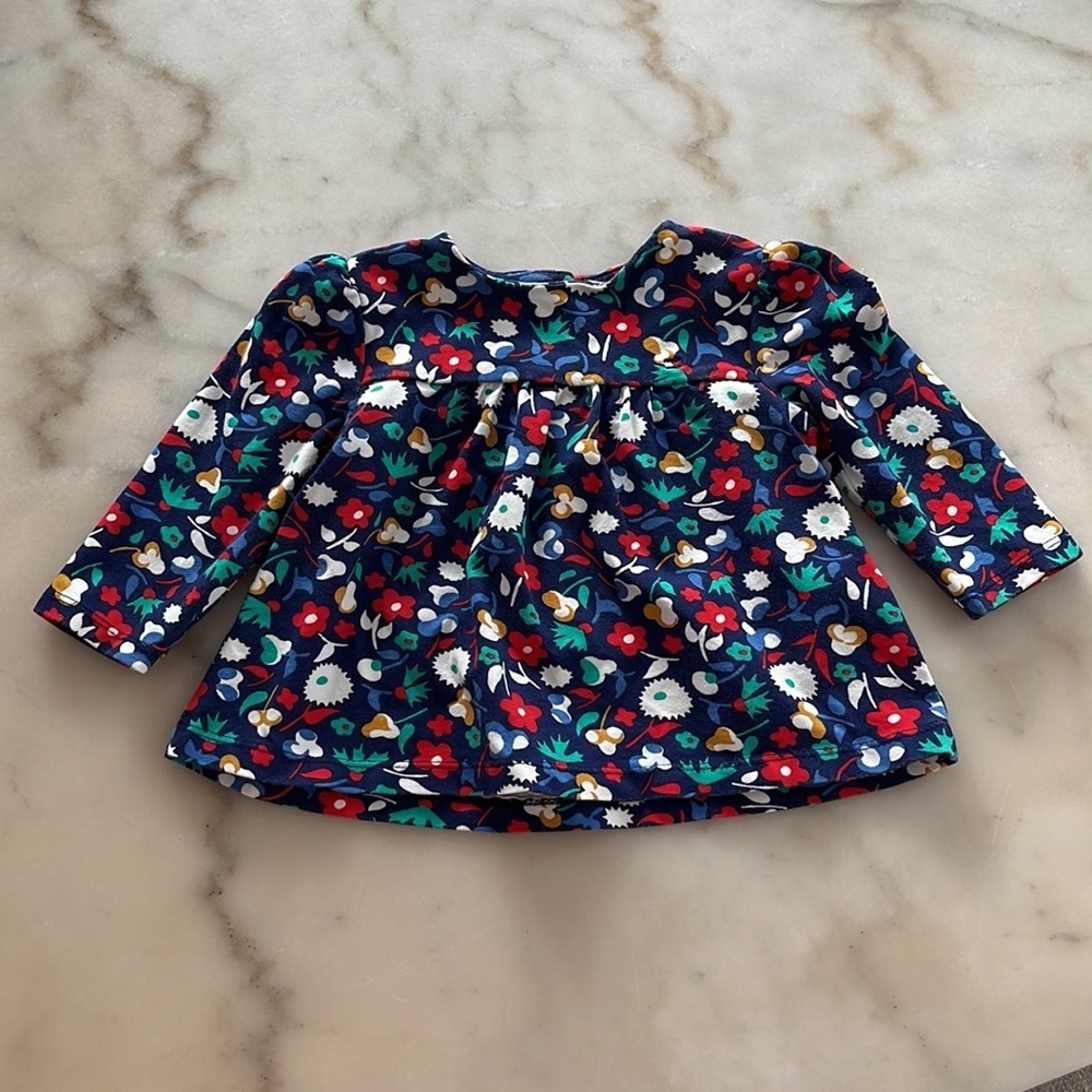 Tommy Hilfiger navy floral baby top blouse and skirt Sz 12/18M - Picture 5 of 8